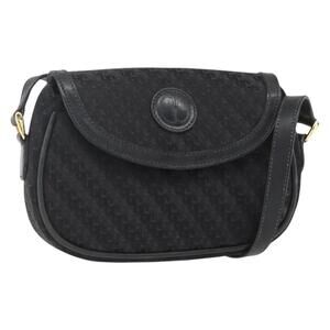 GUCCI Shoulder Bag Old Gucci Black Gold Auth 158414